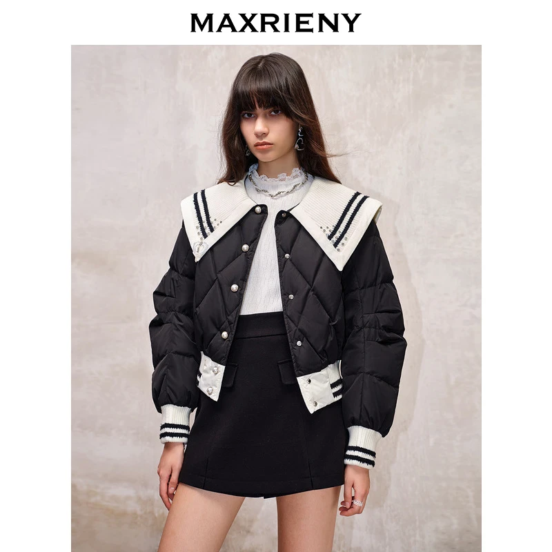 【诗语专属】MAXRIENY秋热力感轻羽绒服拼接羽绒服