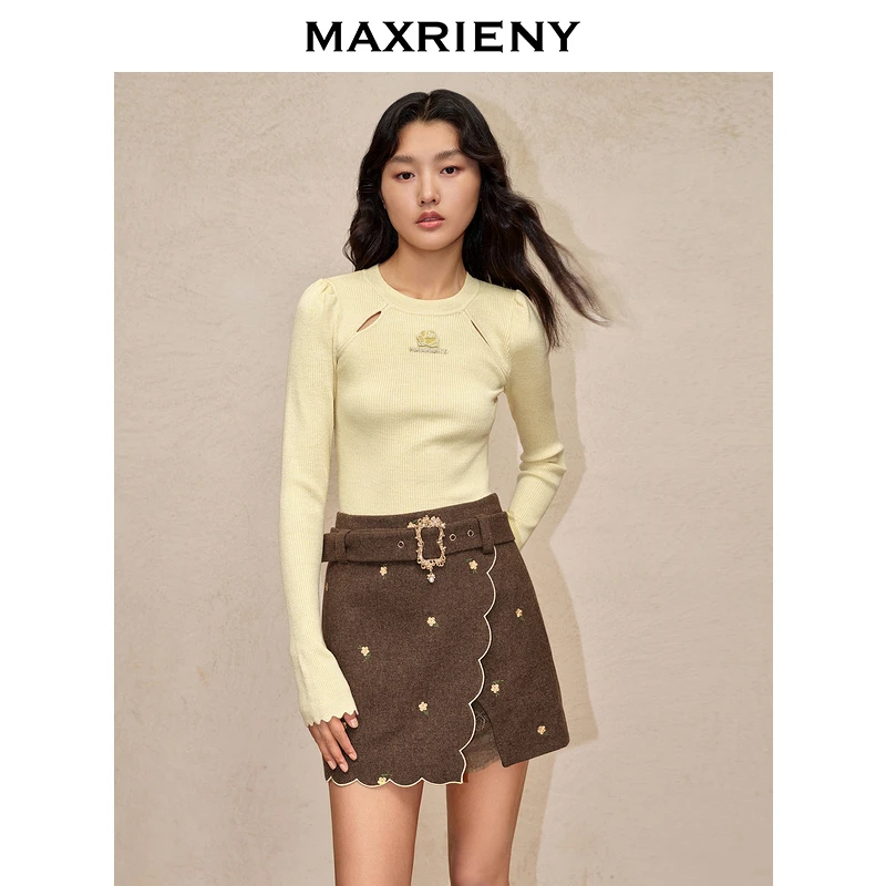 【诗语专属】MAXRIENY温柔感开叉套头针织年冬