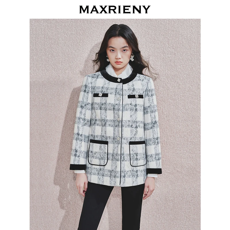 【专用】MAXRIENY金属扣外套女2024秋冬新款小香风上衣