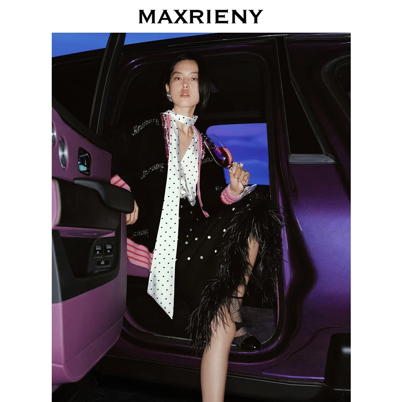 【诗语专属】MAXRIENY刺绣开衫外套冬季高级感穿搭保暖厚款外套
