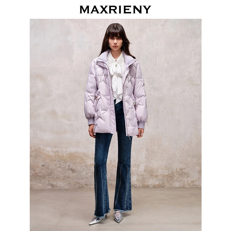 【蜜思仝】MAXRIENY精致复古氛围感羽绒服中长款保暖热力感