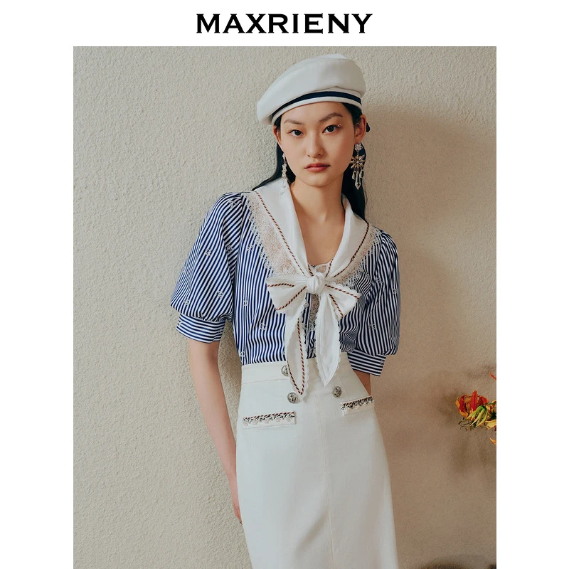 M-MAXRIENY衬衫精致复古显瘦夏季
