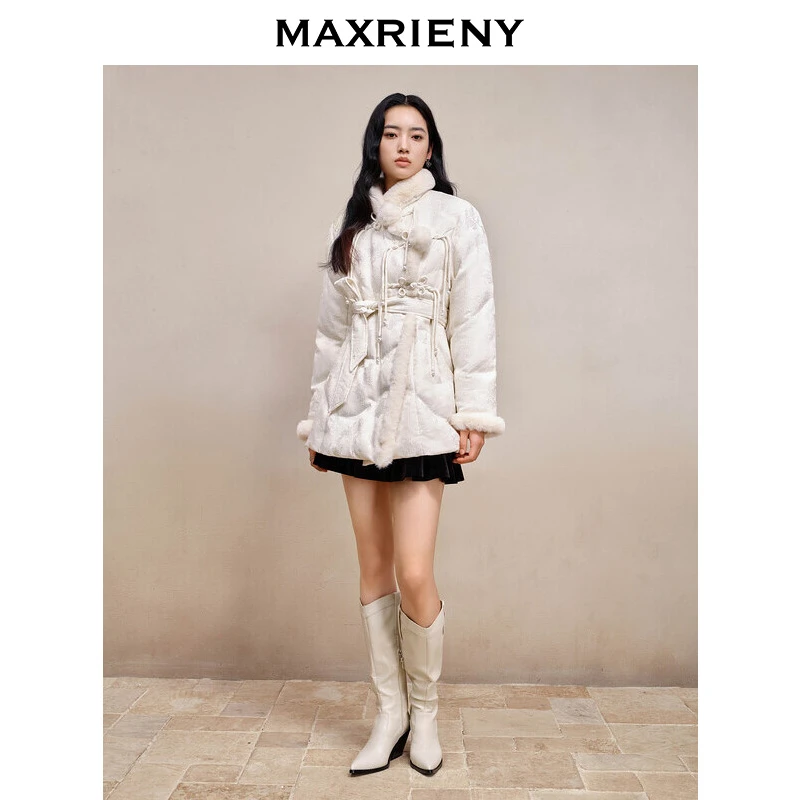 【昕昕严选】MAXRIENY国风中式复古盘扣新年穿搭羽绒服毛绒提花