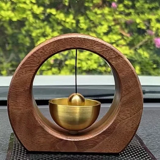 东丽严选北美黑胡桃高档铃铛摆件饰品禅意中控台车内创意新车礼物