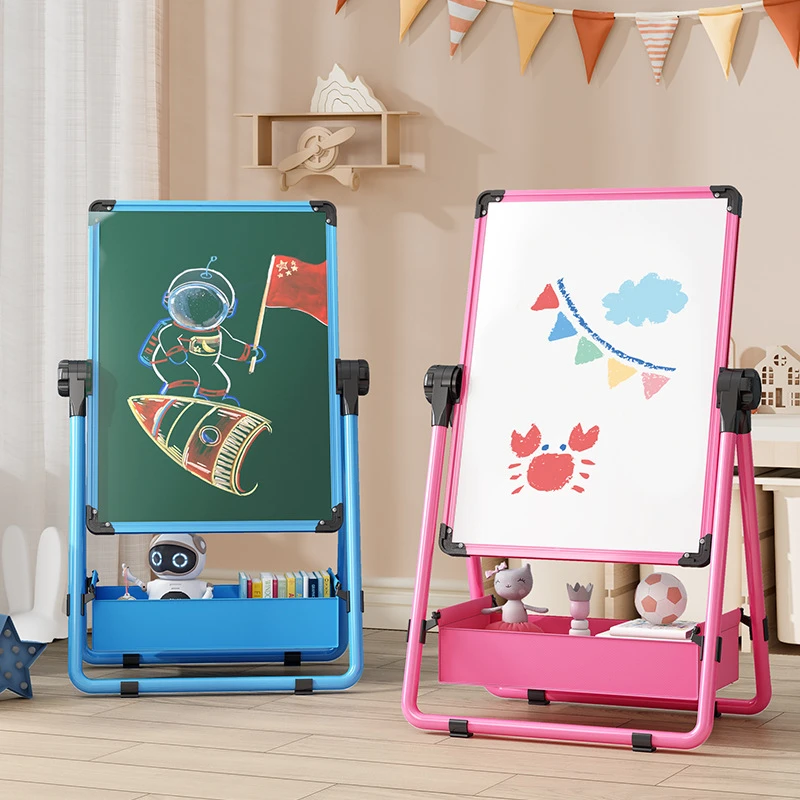 幼儿童画画板涂鸦可擦画架磁性玩具支架式小黑板家用宝宝写字白板