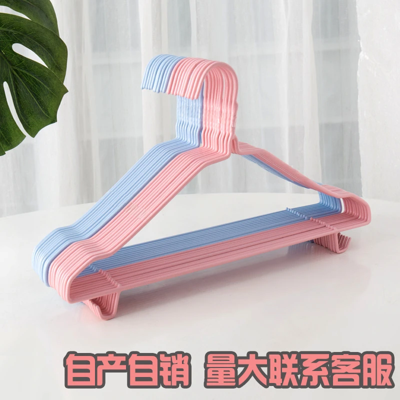 成人衣架加粗无痕浸塑卷纸衣架家用卫生间地摊晾衣架服装挂衣架
