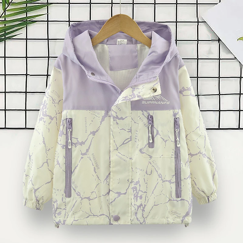 女童外套2024新款春装儿童洋气时髦冲锋衣春秋季女孩网红时尚上衣