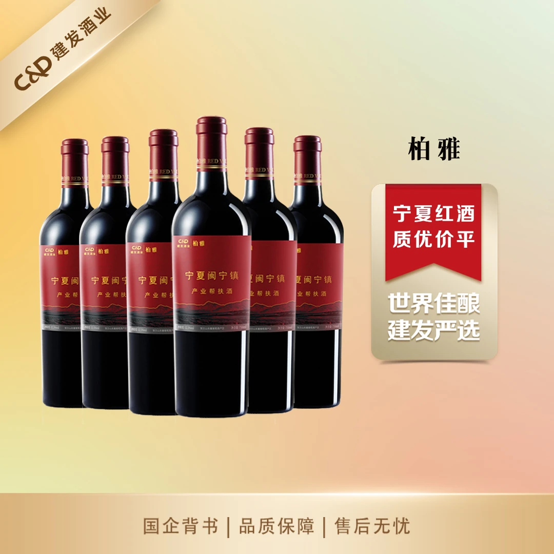 建发酒业宁夏贺兰山东麓柏雅经典干红葡萄酒整箱装750ml