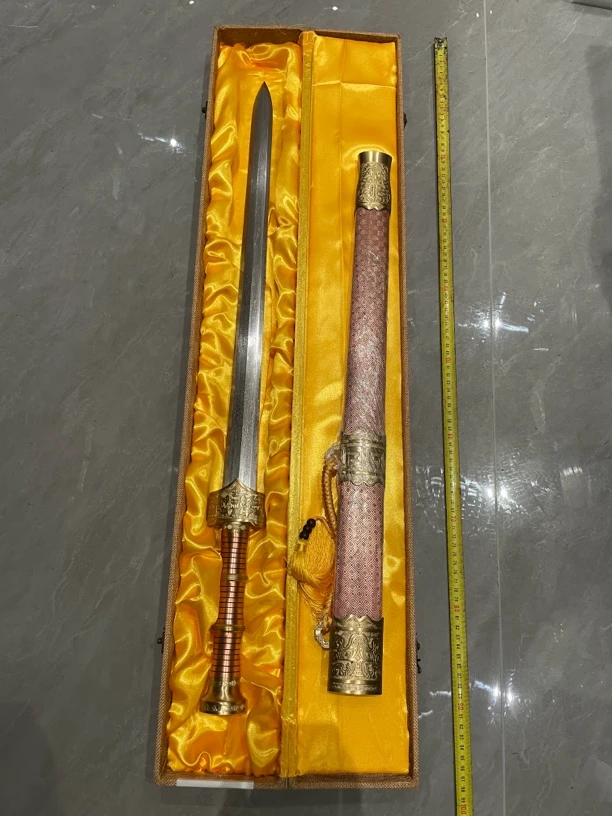 1670黄铜花纹钢紫铜长款战剑未开刃