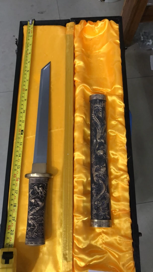 1526纯手工 黄铜 毛陨夹钢 唐横 未开刃