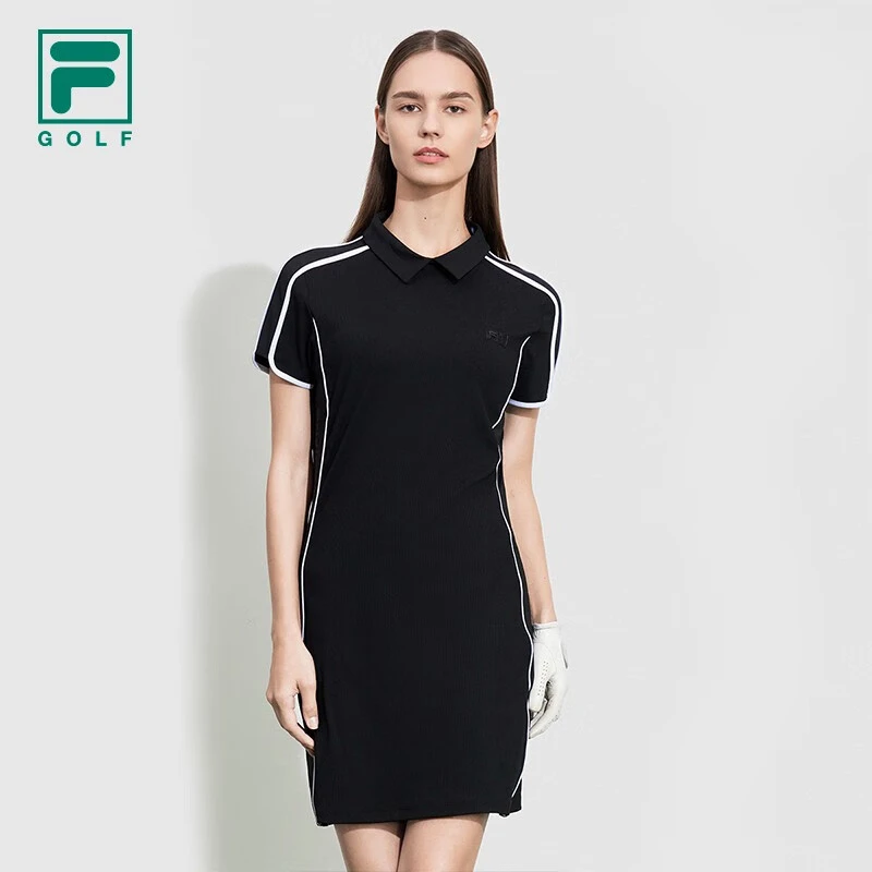 FILA斐乐 连衣裙高尔夫POLO领修身收腰运动裙【雅丹风】A11W325303F