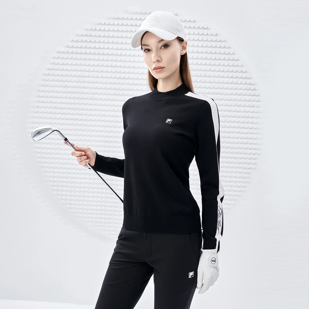 FILA斐乐打底衫半高领针织衫高尔夫套头保暖针织衫A11W245405F