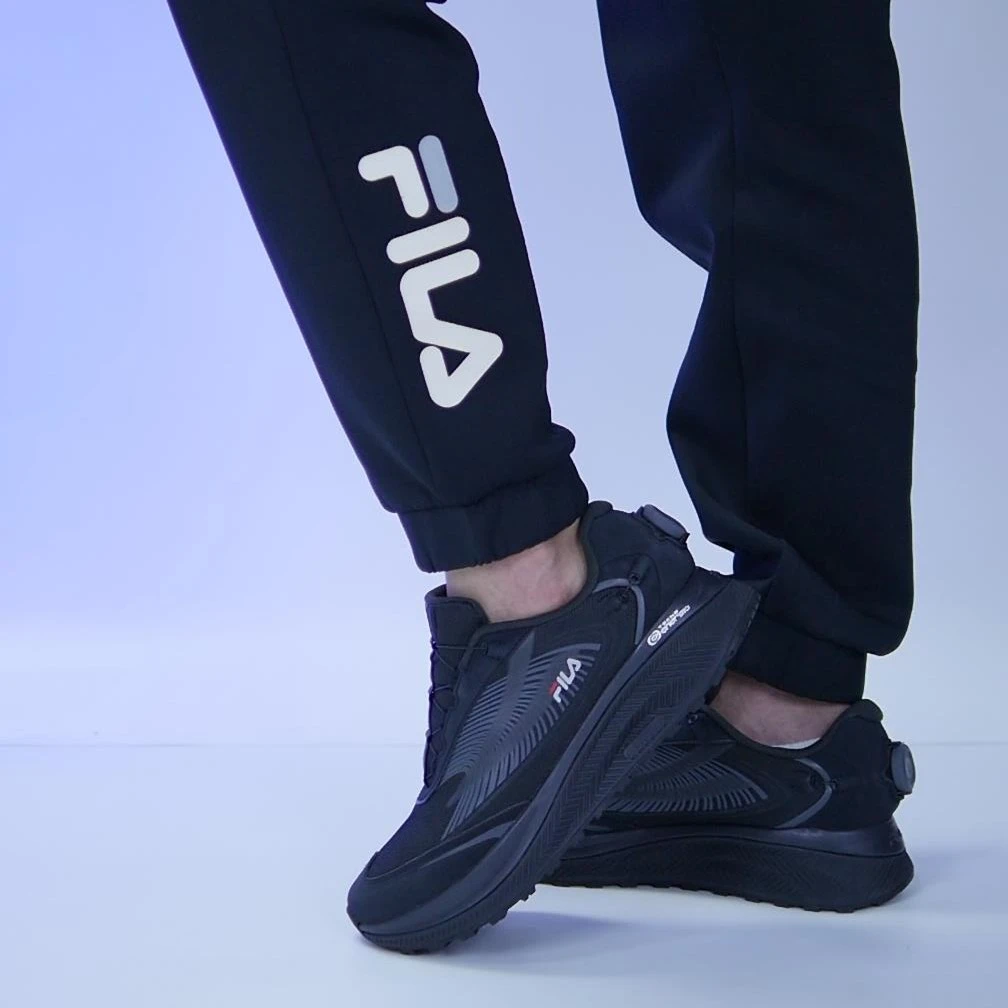 FILA/斐乐男子运动裤<视频同款>简洁经典logo针织长裤A11M141603F