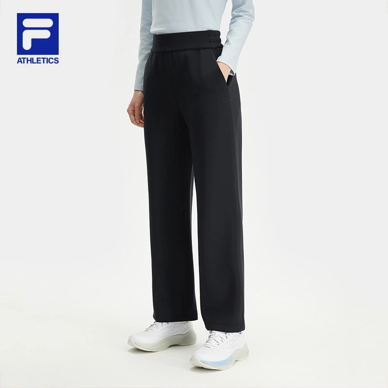 Fila/斐乐女士【时尚弹力速干直筒裤】秋季梭织运动长裤A61W541697A