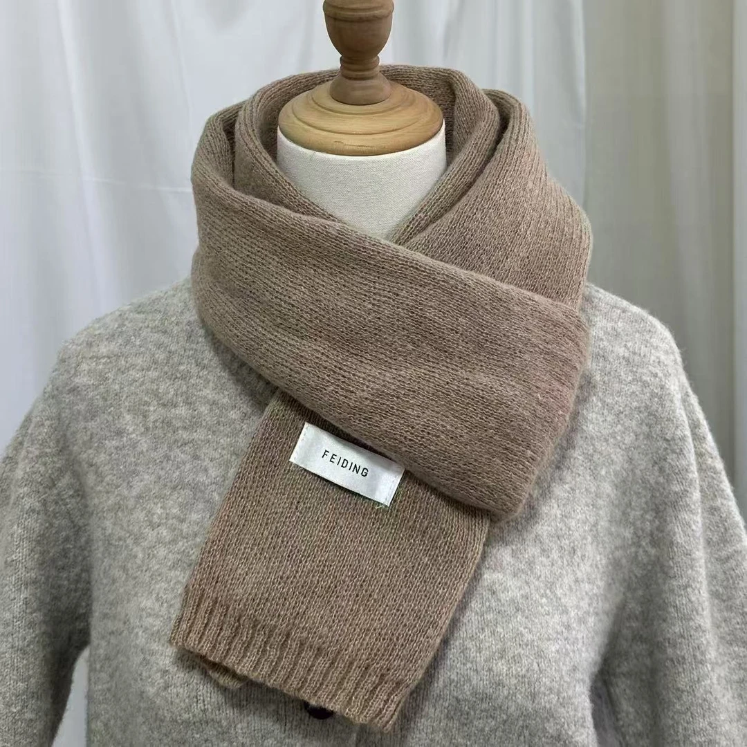 新款素色围巾韩版保暖纯色围巾男女女秋冬季百搭针织围脖保暖披肩