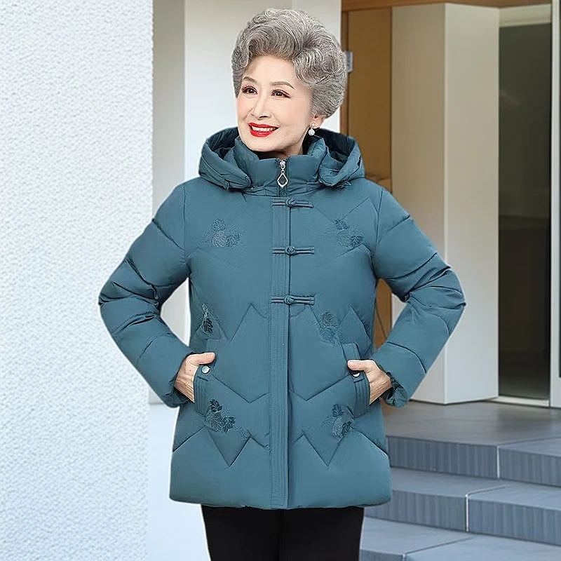 奶奶冬装棉衣中老年人加绒保暖棉服外套妈妈装60岁70岁婆婆厚棉袄