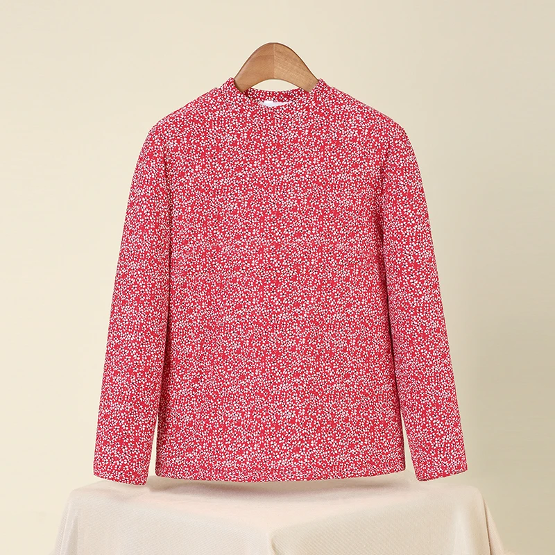 老年人贴身内穿女奶奶居家内胆加厚小保暖妈妈半高领百搭套头棉服