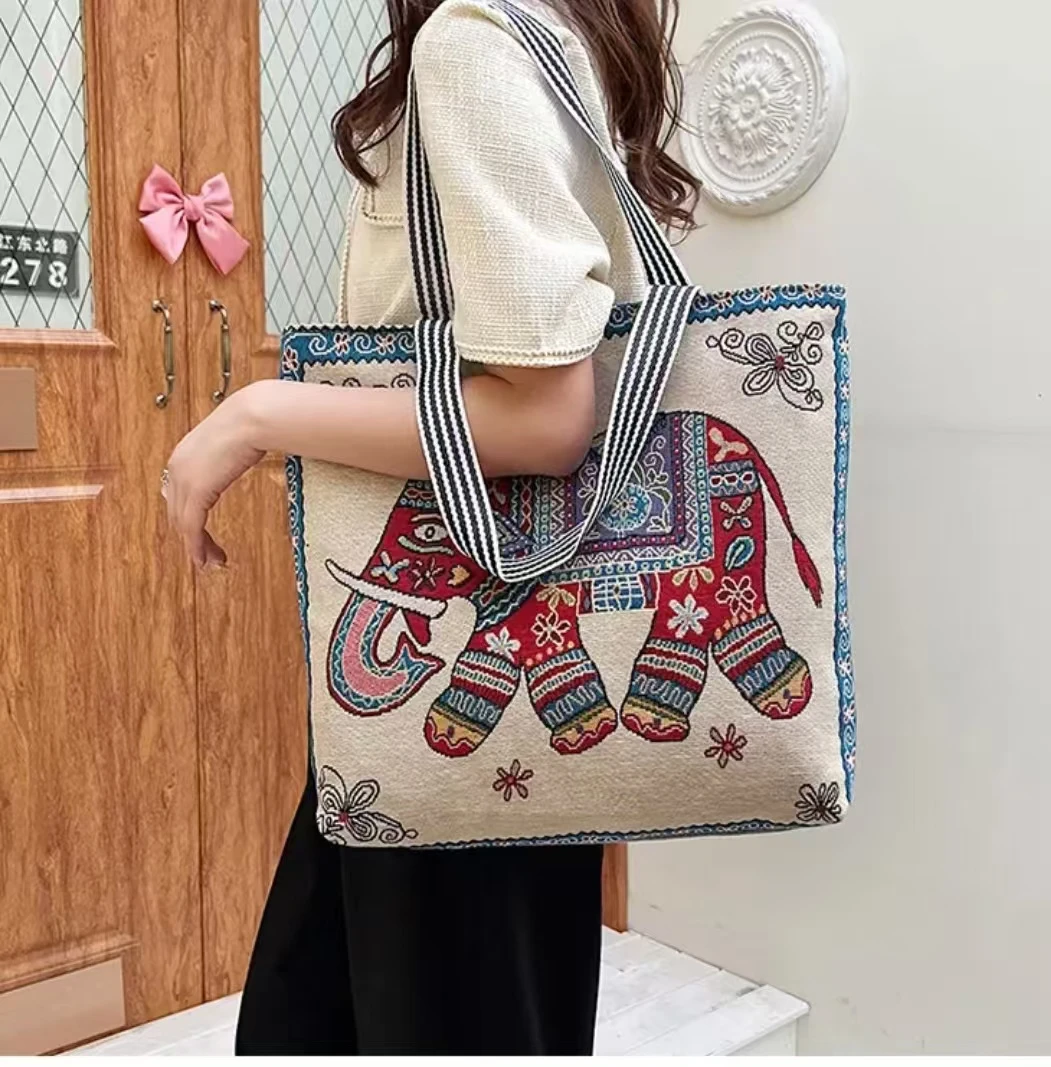 W243-【小象包】织秀百搭大容量帆布单肩包