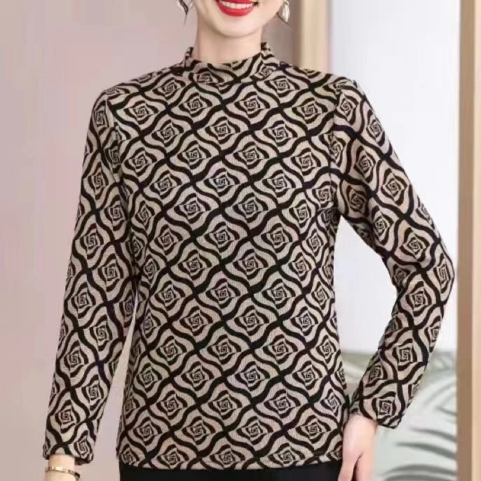 KJ-35秋装新女士时尚修身简约长袖休闲上衣撞色显瘦打底衫