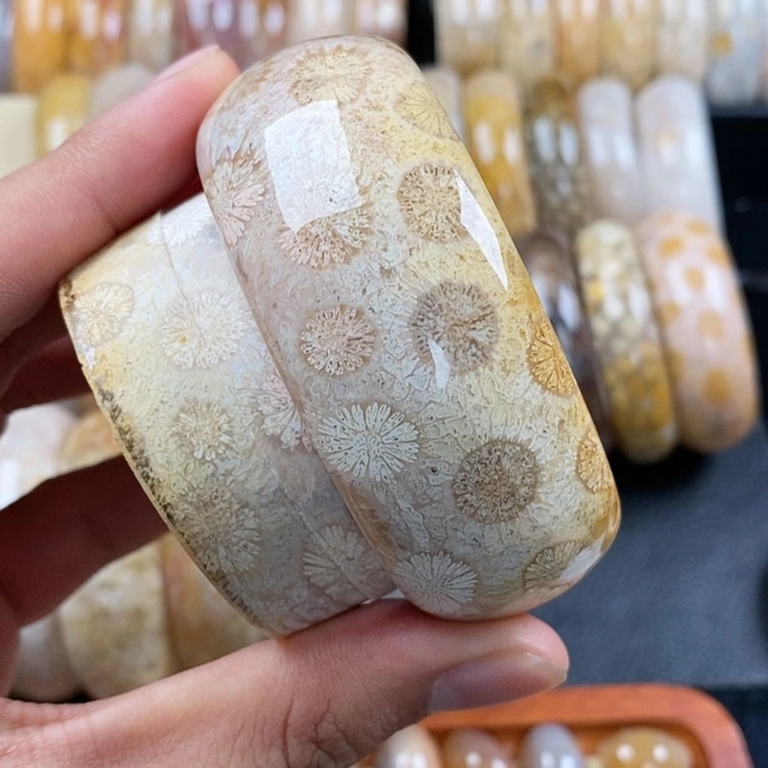 【闪购商品】硅化玉手镯未镶嵌珊瑚玉圈口61