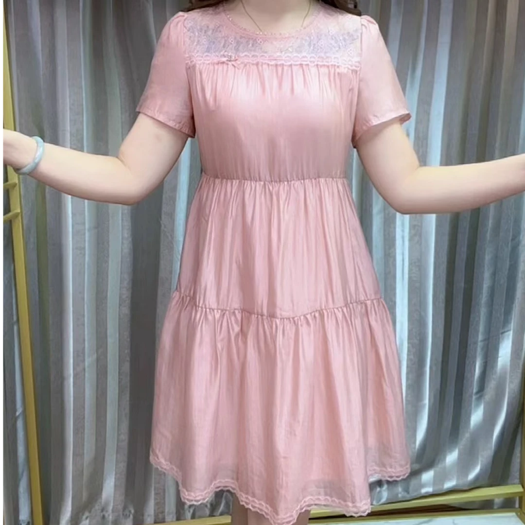 宝藏衣橱上新2025夏季新款气质修身中长款清凉连衣裙女短袖