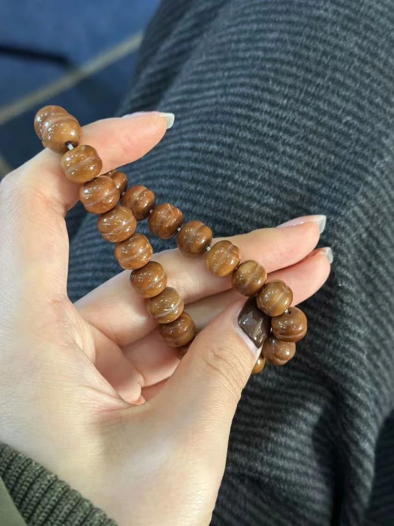 “汉堡包”文玩库克汉堡珠手串单圈素串