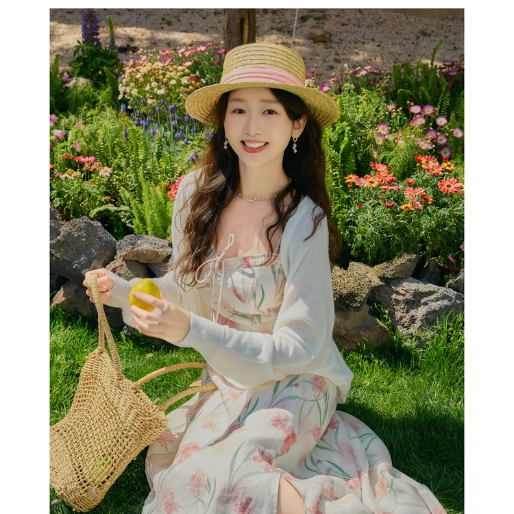 西町村屋休闲短款针织外套女夏季新款气质复古开衫外搭HB9213004