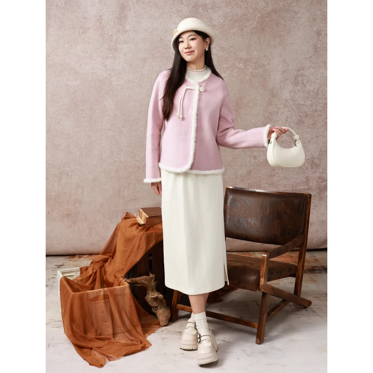 西町村屋温柔感双面呢外套女秋冬新款气质短款大衣XH9D10062