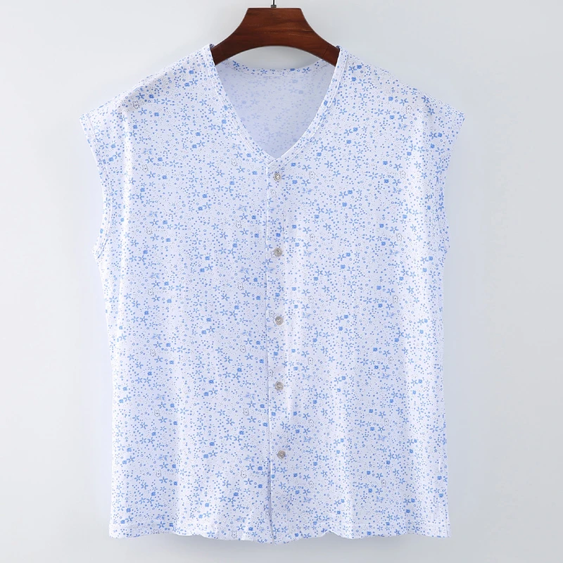 中老年女士无袖背心夏季大码纯棉针织薄款老太太宽松加大开襟宽肩