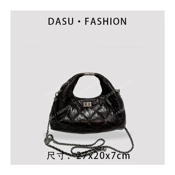 【苏总专属】ZT-D7096-美式咖女士时尚潮流气质腋下包斜挎包