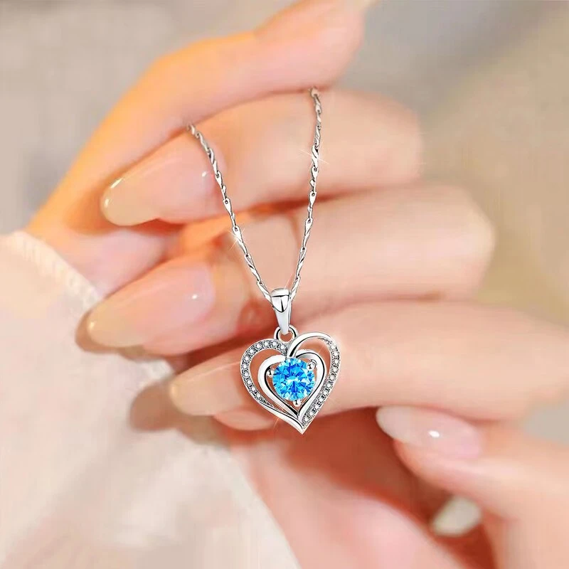 坠链均足银 23年新款心形纯银999锁骨项链高档生日情人节送女朋友