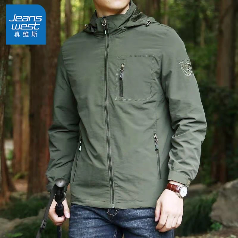 真维斯休闲百搭男士夹克春秋款潮牌高品质外套新款宽松大码男装潮
