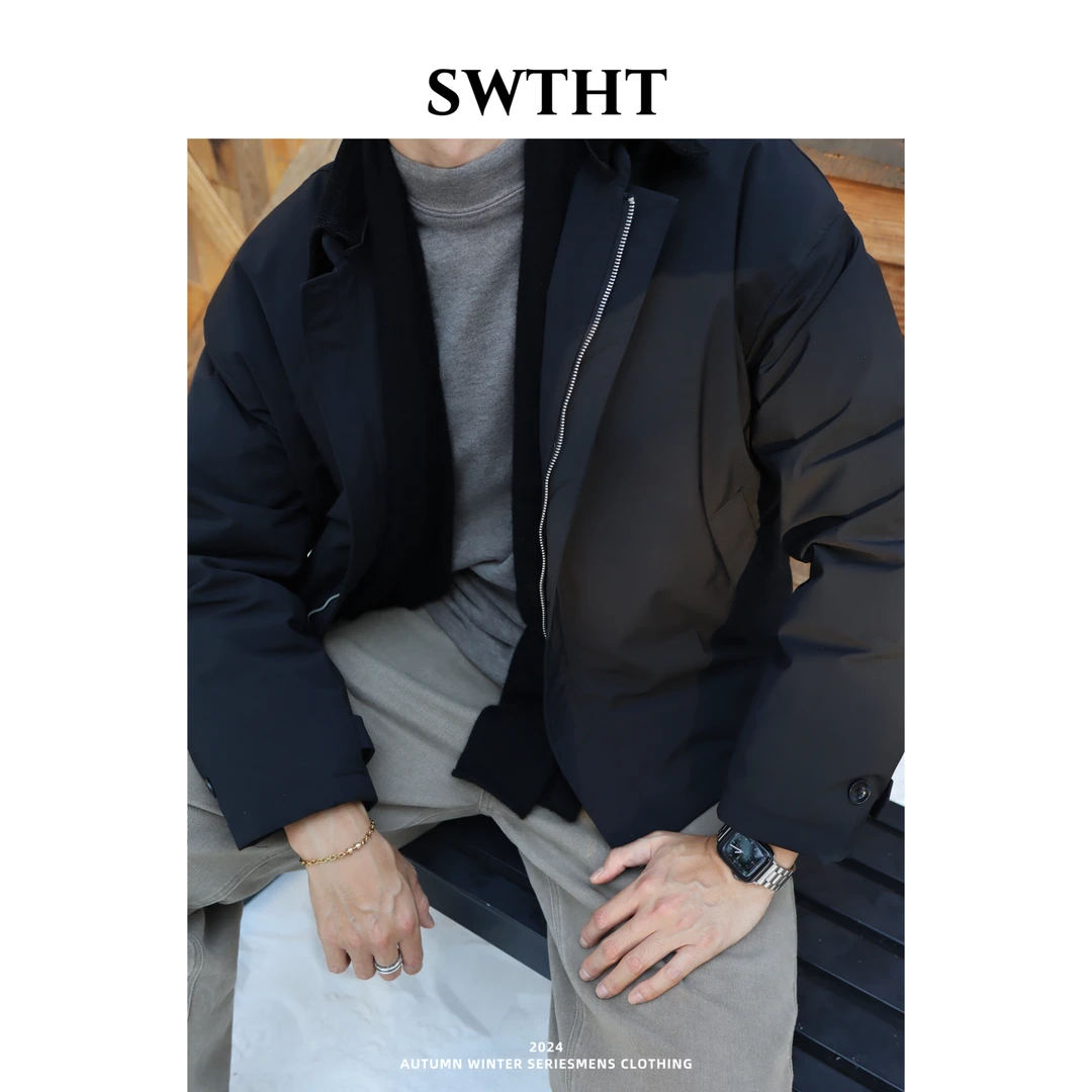 SW STUDIO 【轻奢系列】新国标90白鸭绒羽绒服休闲灯芯绒领羽绒外套