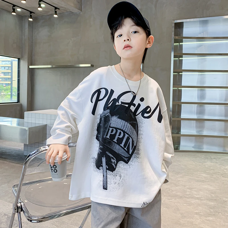 儿童装男童秋装韩版T恤2025新款中大童春秋款男孩长袖秋季打底衫t