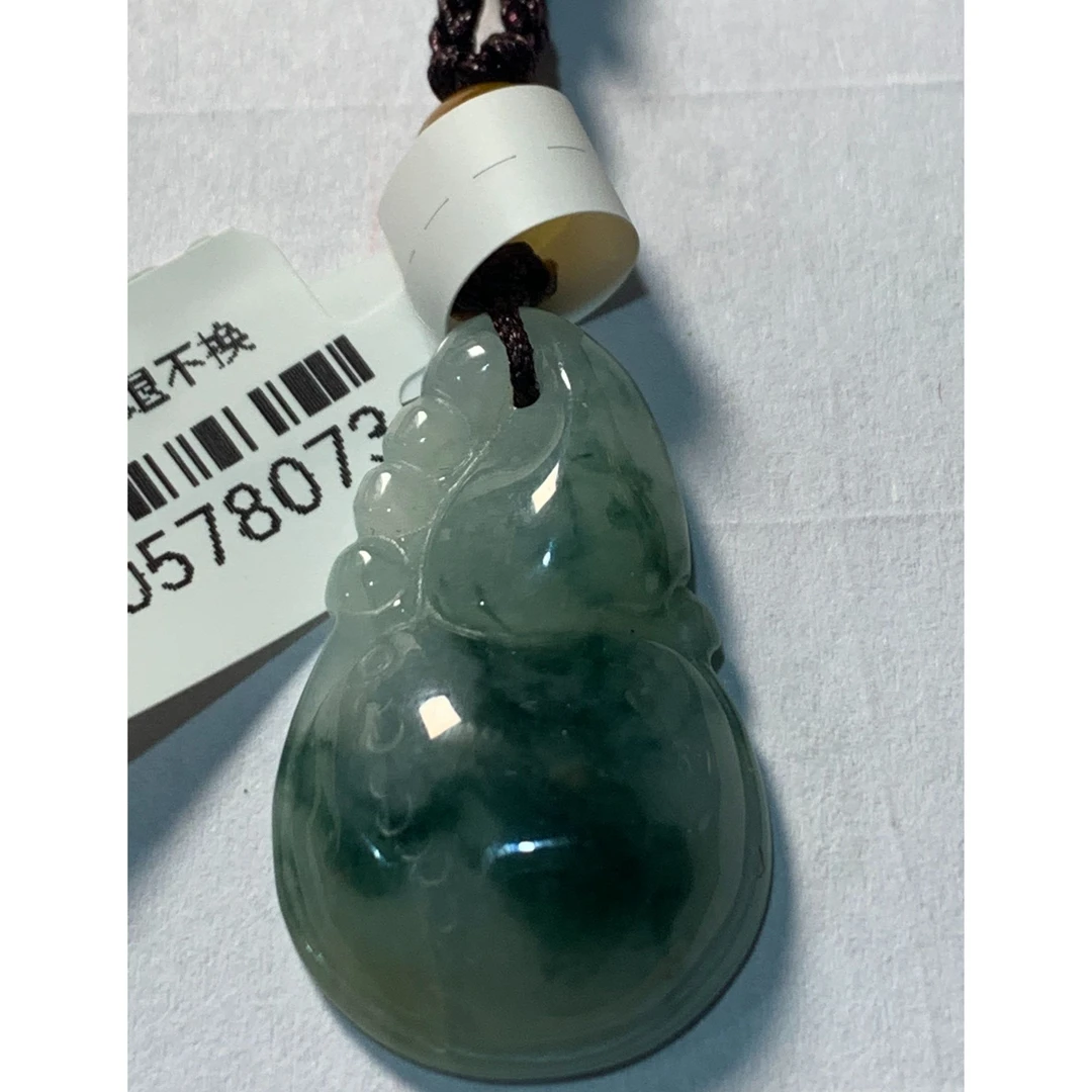 【京都玉品】缅甸天然Ａ货翡翠老坑冰飘花葫芦【裸石29X18X6XX356】