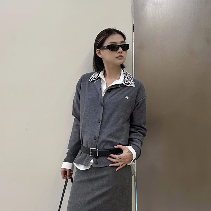 SOLSOL买手店ETHOR设计师品牌24秋冬白色圆领针织开衫FW24-129