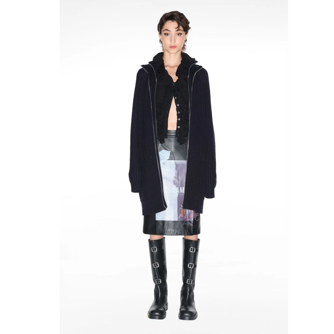 SOLSOL-IMMI品牌24秋冬新款羊毛双层立领拉链开衫MWDFWKKN0672