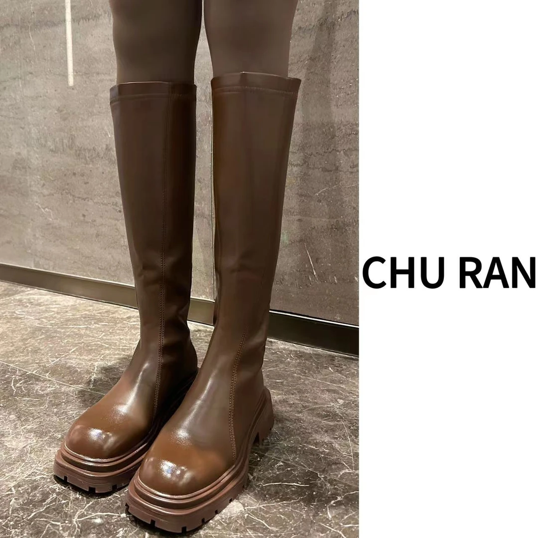 长筒靴子爆款2024过膝新款显瘦ins潮网红厚底百搭靴女长筒靴洋气