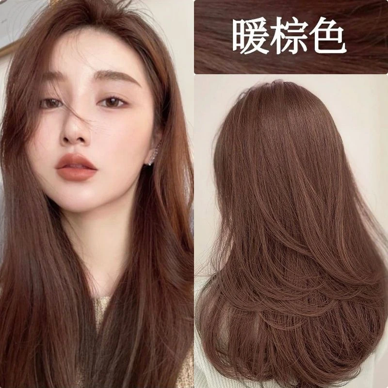 暖棕色染发膏天然染发推荐男女显白植物纯自己在家染发剂天然泡泡