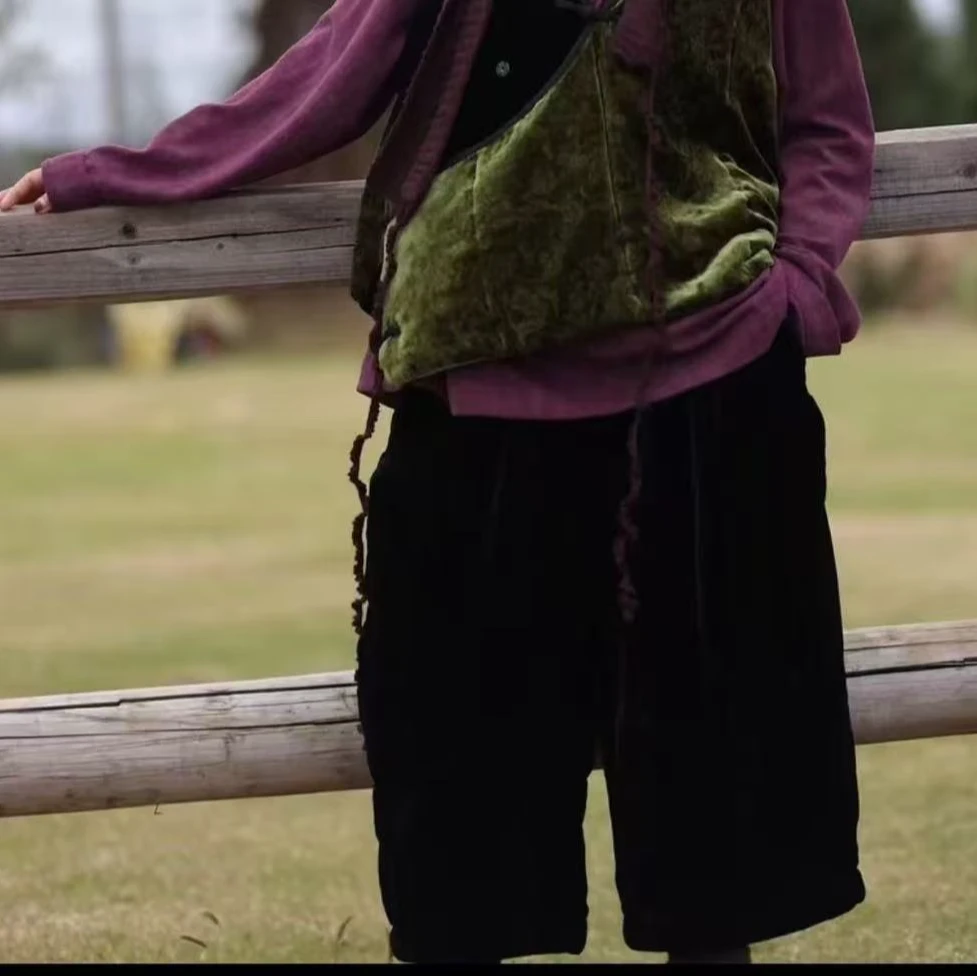 木木棉麻分享（古蘭木）K6822均码做旧18%桑蚕丝82%丝百搭秋冬棉裤