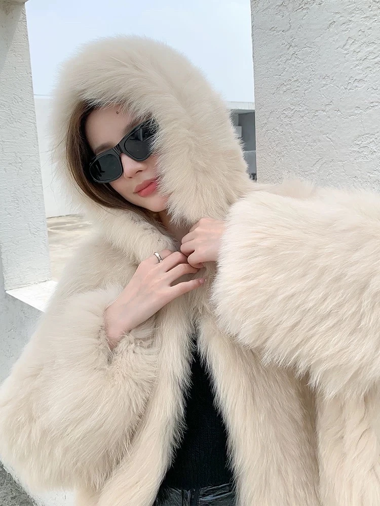 【拾一】}J.Herrbem简赫本海宁皮草大白熊小个子连帽款休闲轻奢外套