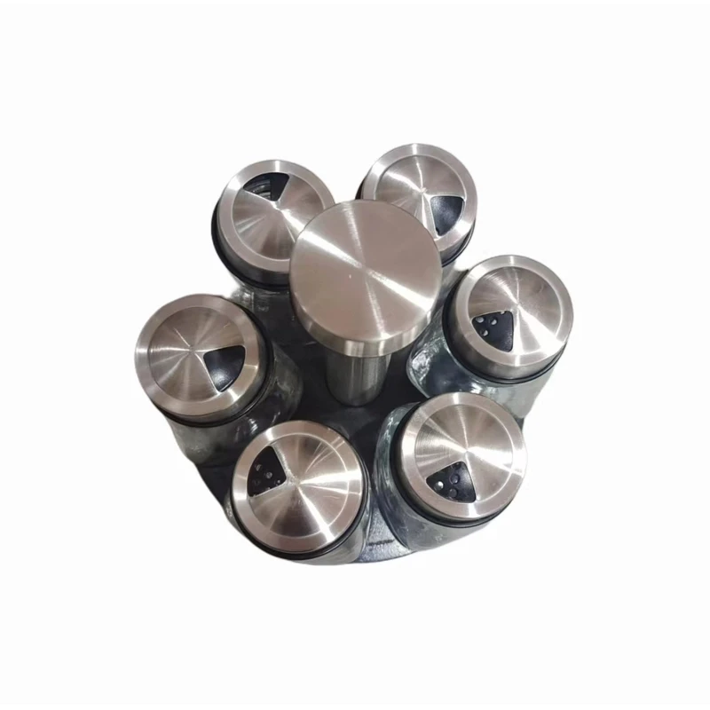 旋转调料瓶玻璃调味罐家用旋转调味盒厨房带孔盖调味瓶日式烧烤瓶