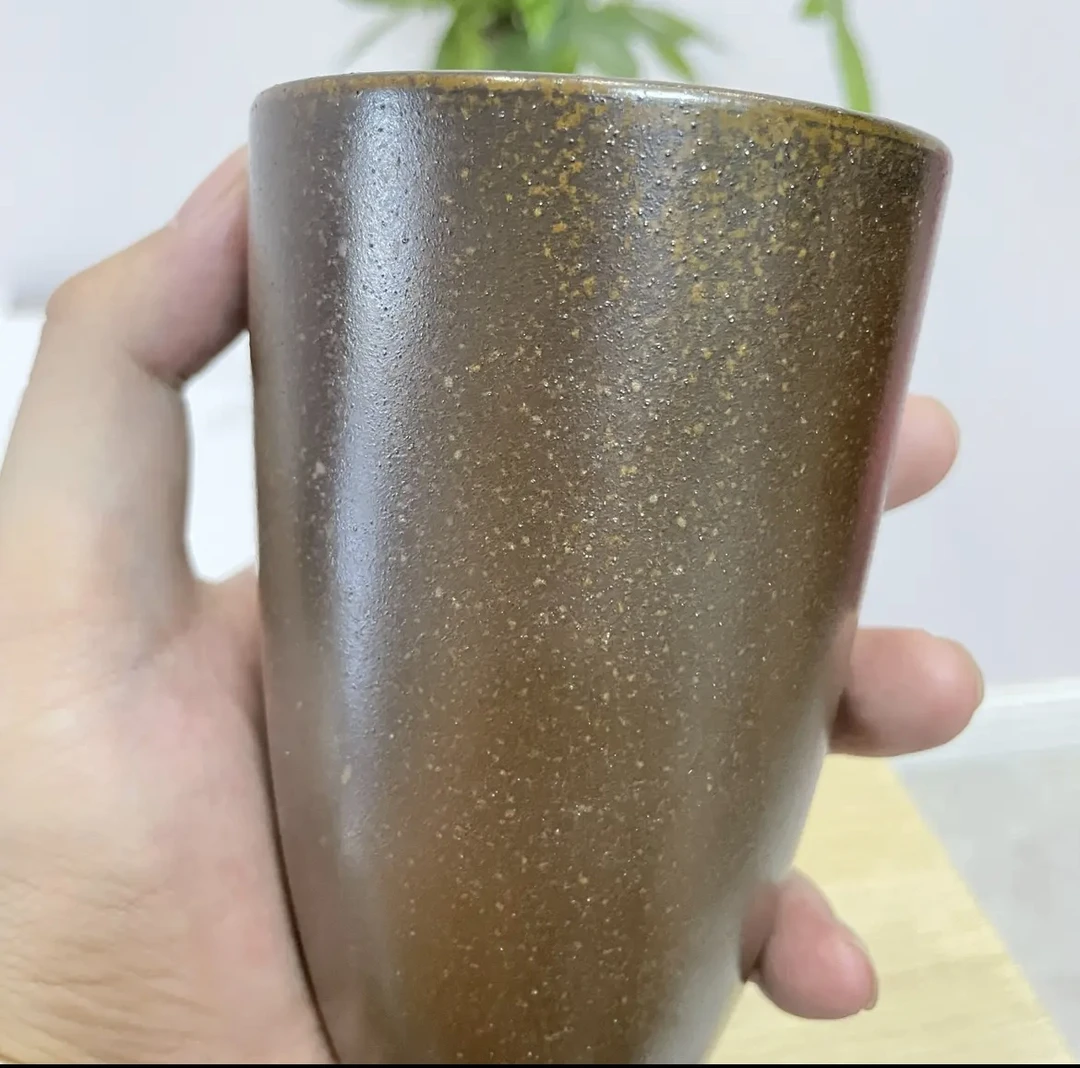 柴烧五色土手工窑变可乐杯高筒杯板