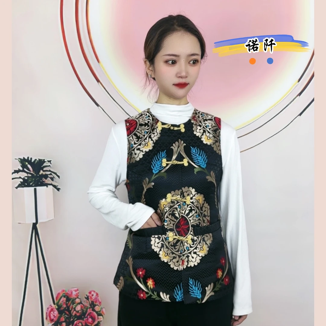 藏装新款女士气质爆款藏服双层马甲保暖外套藏式西藏装无袖藏衣