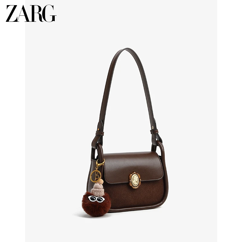 【洛洛专属】ZARG秋冬新款美人扣包盖包小方包-90039