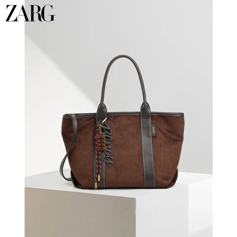 【叶子姐严选】ZARG秋冬复古咖啡色手提单肩包-60270-1