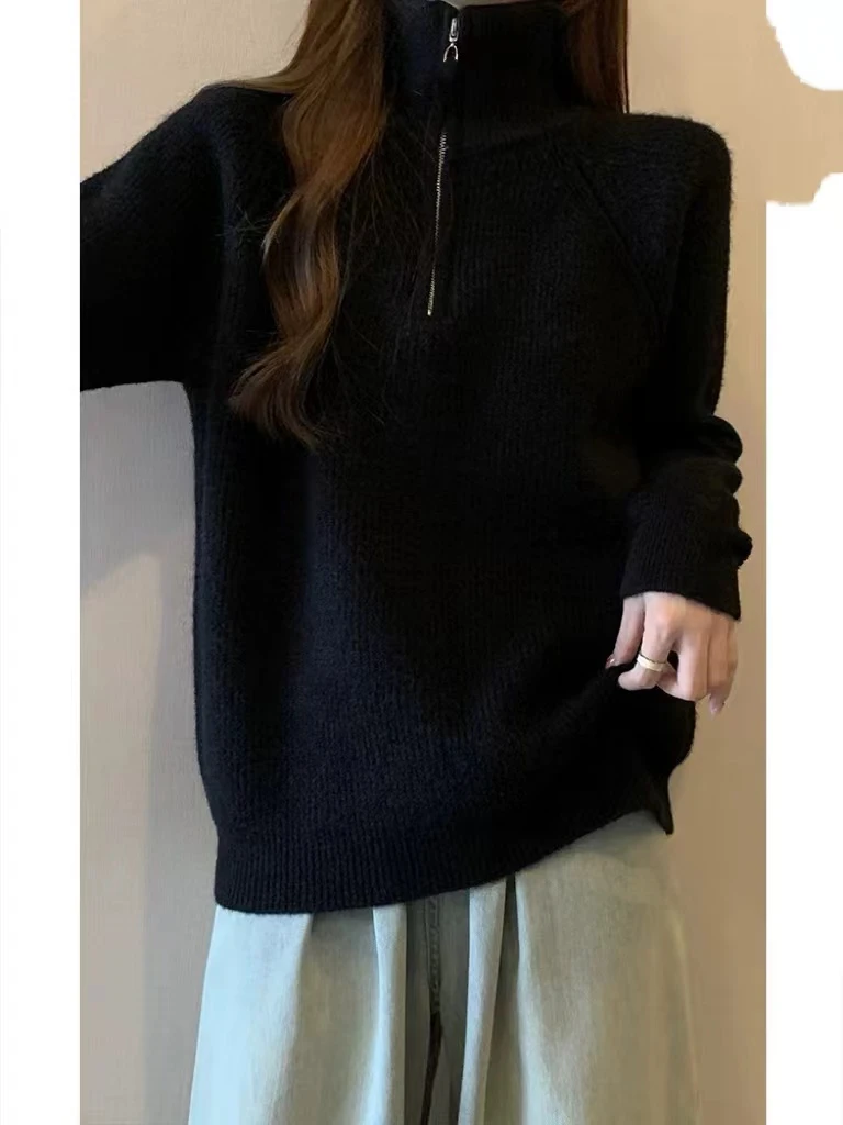 小立领秋冬百搭针织毛衣