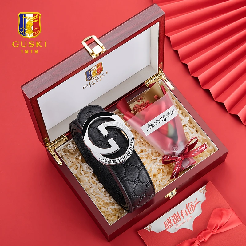 【父亲节礼物送老公】古士旗真皮男士皮带新款腰带生日送爸爸送男友
