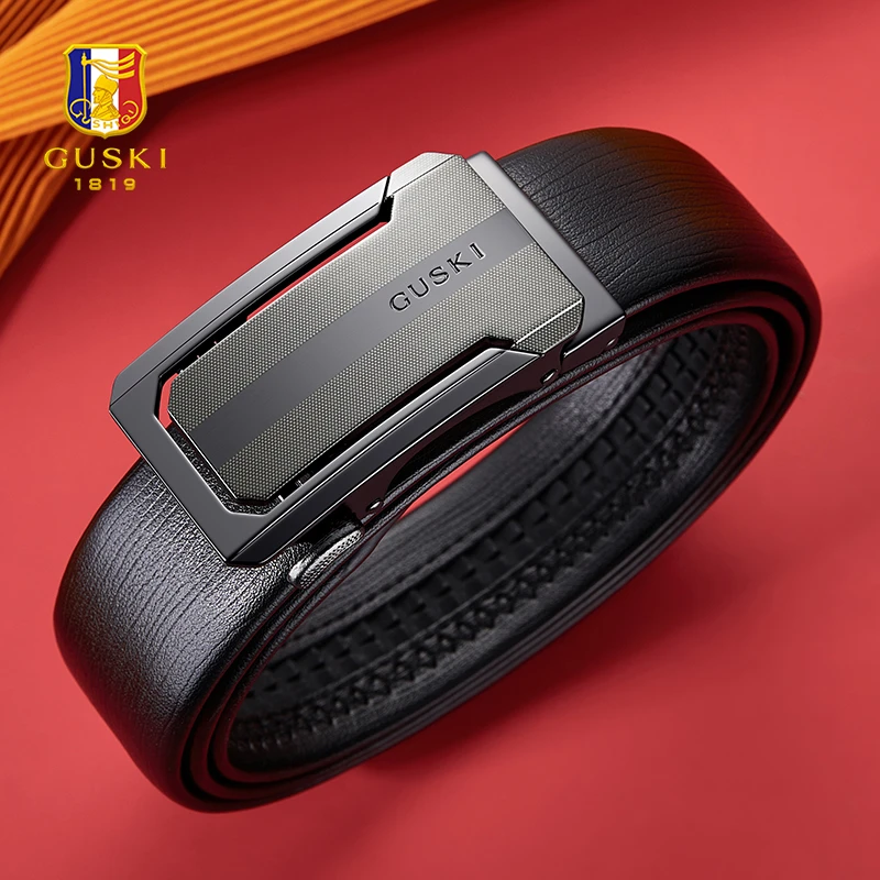 可刻字【生日礼物男】古士旗皮带男款真皮腰带自动扣送爸爸男友实用