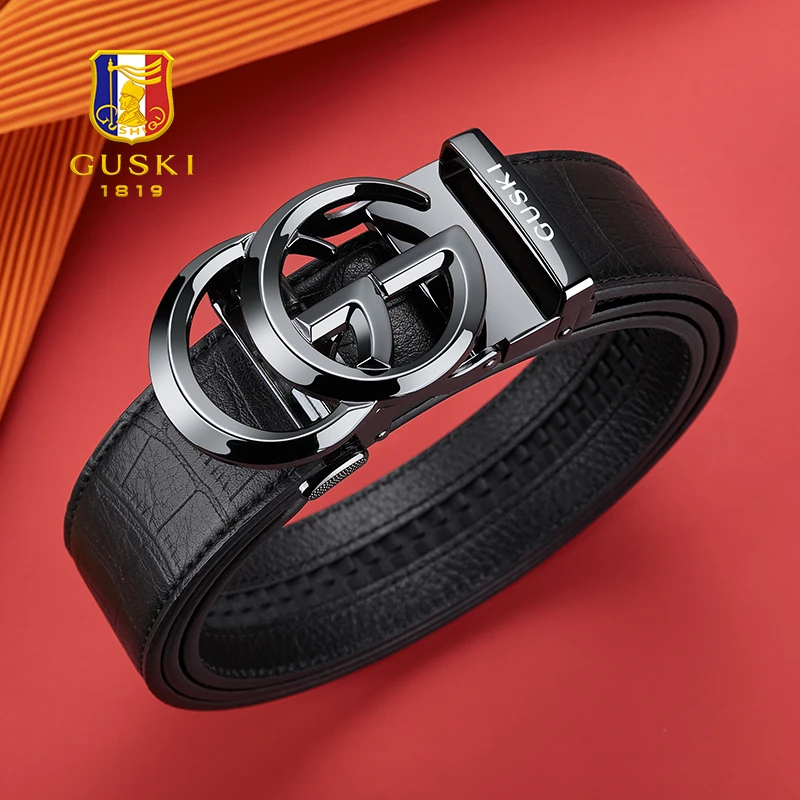 刻字【生日礼物】古士旗鳄鱼纹皮带男款真皮腰带生日送男友实用